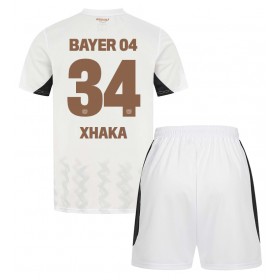 Dětské fotbalový komplet Bayer Leverkusen Granit Xhaka #34 Venkovní košile 2024-25 Krátkým Rukávem